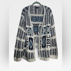 New Directions Boho Knit Open Front Cardigan Sweater 2X